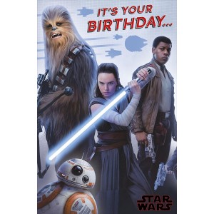 Поздравительная раскладная открытка Star Wars The Last Jedi General Birthday 